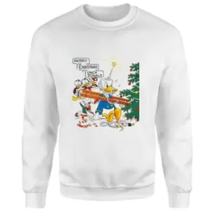 Image of Disney Uncle Donald Christmas Jumper - White - M