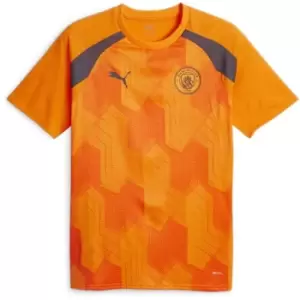 Image of Puma Manchester City Pre Match Shirt 2023 2024 Adults - Orange