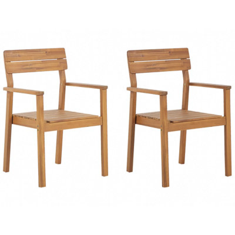 Image of Beliani Set Of 2 Garden Chairs Fornelli Acacia Wood Brown