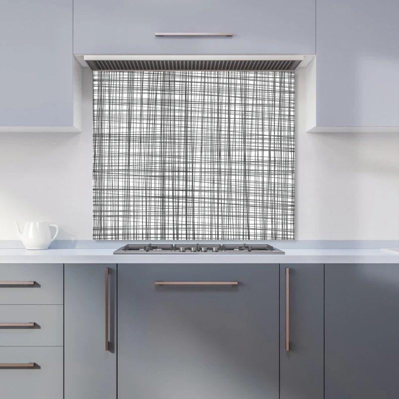 Image of Warren Reed - Designer Monochrome Pencil Scribble Kitchen Splashback in Grey Size: 900mm x 750mm Grey Unisex 900mm x 750mm