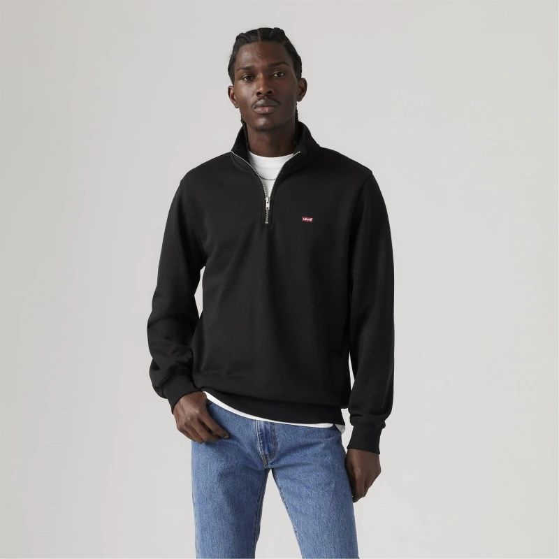 Image of Levis Quarter Zip Sweatshirt - Black L