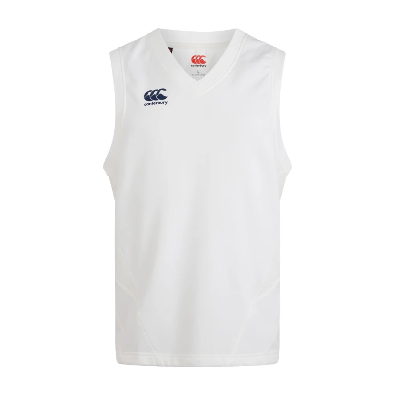 Image of Canterbury Canterbury Men Sleeveless Cricket Vest in White Size: X-Small White XS Male 5063806457350