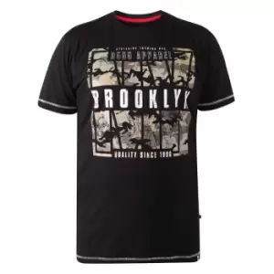 Image of Duke Mens Bricket D555 Brooklyn Camo T-Shirt (5XL) (Black)