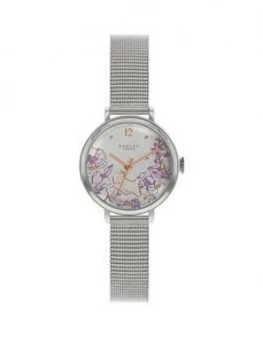 Image of Radley Silver And Rose Gold Detail Dial Stainless Steel Mesh Strap Ladies Watch