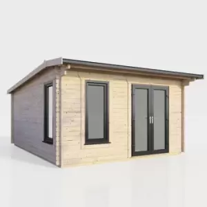 Image of Power 14x14 Apex Log Cabin - Right Hand Door