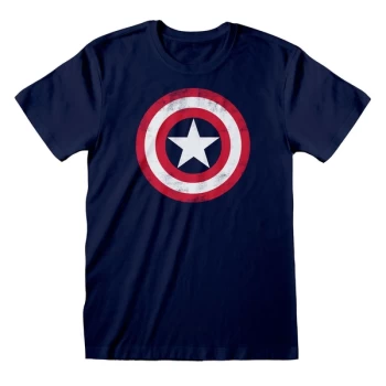 Image of Marvel Comics - Captain America Shield Unisex Medium T-Shirt - Blue