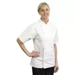Image of BonChef Adults Danny Short Sleeved Chef Jacket (S) (White) - White