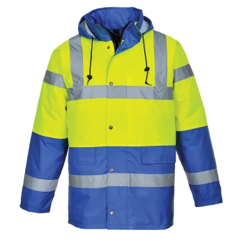 Image of Oxford Weave 300D Class 3 Hi Vis Contrast Traffic Jacket Yellow / Royal Blue M