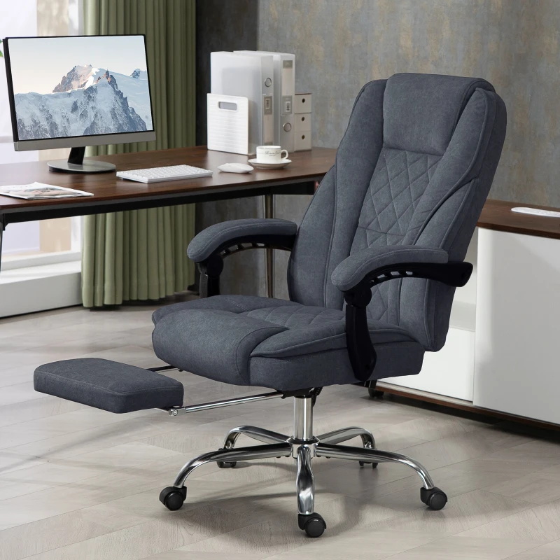 Image of Vinsetto Massage Office Chair, Heated Reclining Desk Chair, Dark Grey 921-683V71CG
