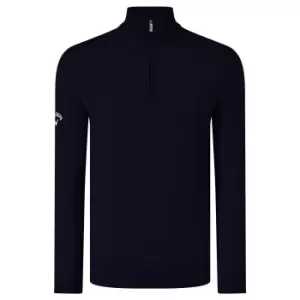Image of Callaway Mens Ribbed Zip Merino Sweater (L) (Peacoat Navy)