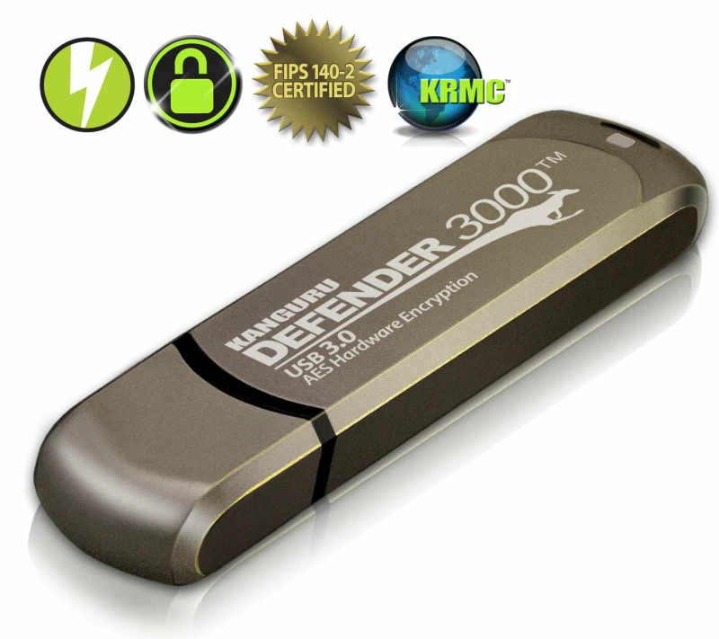 Image of iStorage iStorage Kanguru Defender 3000 SuperSpeed USB 3.0 512GB| Secure Flash Drive FIPS 140-3 Level 3 pending, FIPS 140-2 Level 3 Certified AE