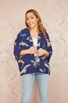 Image of Blue Crane Print Kimono