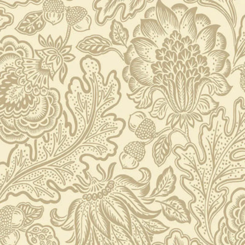 Image of BELGRAVIA DECOR Belgravia Decor - Belgravia Fernhurst Trail Beige Gold Wallpaper Floral Metallic Feature Wall WL-1111