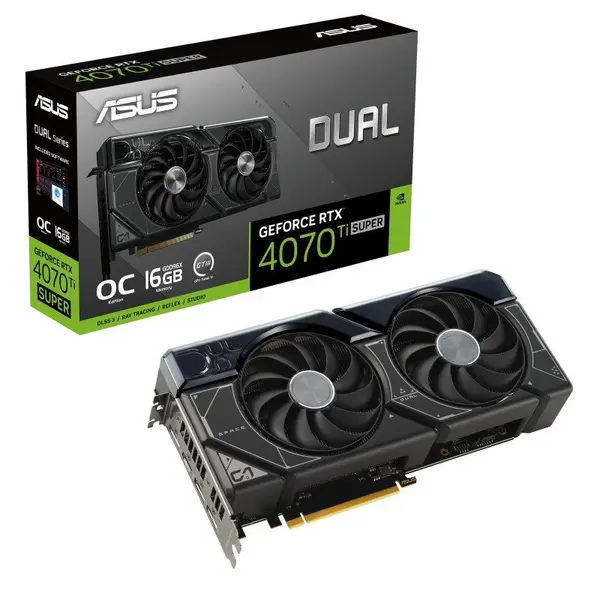 Image of Asus ASUS GeForce RTX 4070 Ti SUPER 16GB DUAL OC Graphics Card DUAL-RTX4070TIS-O16G