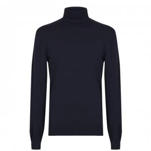 Image of French Connection Stretch Cotton Jumper - Marine