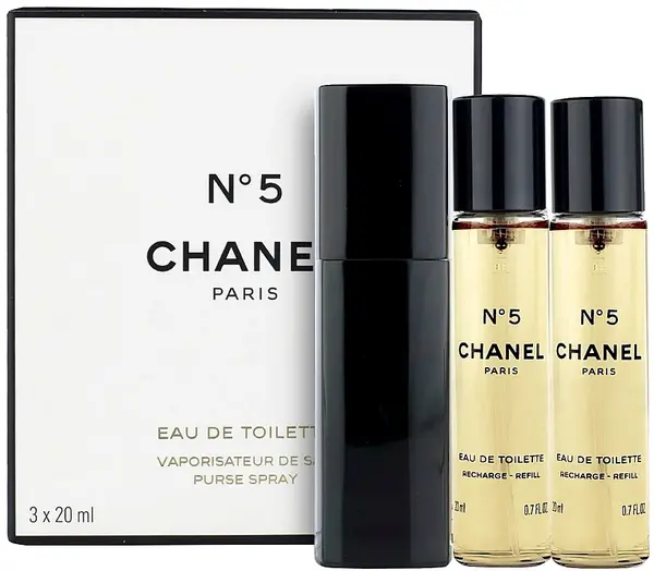Image of CHANEL No. 5 Eau de Toilette Purse Spray Refill For Her 3x20ml