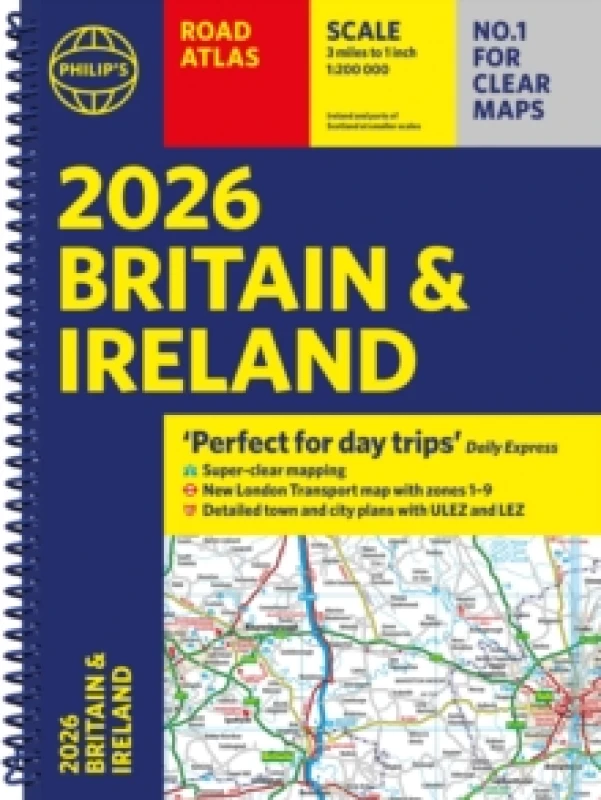 Image of 2026 Philips Road Atlas Britain & Ireland : (A4 Spiral Bound) Spiral bound