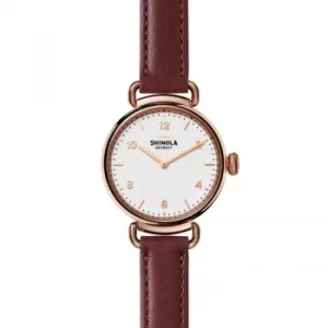 Image of Shinola Canfield 2 Hand 32mm Burgandy Leather Strap Watch