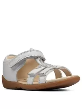 Image of Clarks Toddler Zora Summer Sandal, White Leather, Size 6 Younger