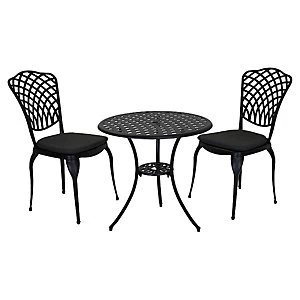Image of Charles Bentley Cast Aluminium Bistro Set Grey