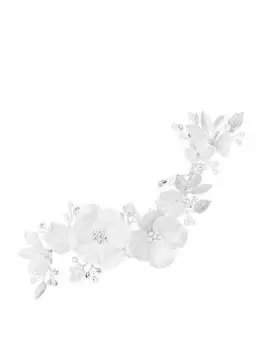 Image of Jon Richard Enamelled Petals And Crystal Leaves Hair Slide