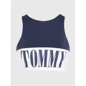 Image of Tommy Hilfiger Neck Crop Top (Ext Sizes) - Blue