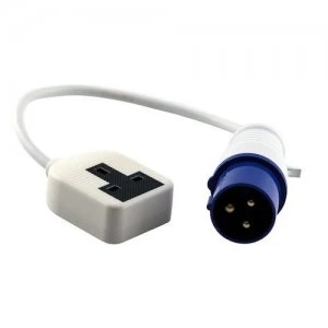 Image of Zexum 16A 230V White Male to 1 Gang Socket Hook Up Extension Cable Lead - 5m