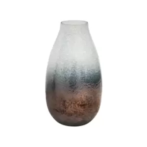 Image of Verre Snowdrop Atlantic Blue Frosted Vase H32Cm W18Cm