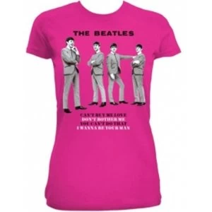 Image of The Beatles You Cant Do That Fuchsia Ladies TS: Medium
