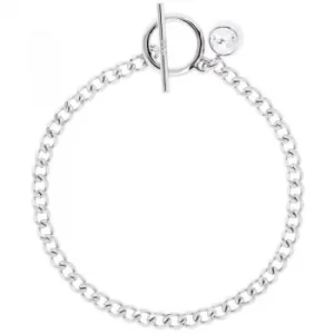 Image of Ladies Karen Millen Silver Plated Quantum Crystal T Bar Bracelet
