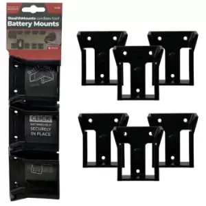 Image of S Black Battery Mounts for Milwaukee M18 Batteries - Pack of 6 - n/a - Stealthmount