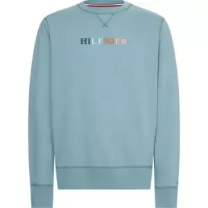 Image of Tommy Hilfiger Contrast Stitch Crewneck - Blue