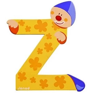 Image of Janod Wooden Clown Letter, Beige, Green, Red, Yellow