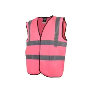 Image of Scan - UC801-P Hi-Vis Vest Waistcoat Pink - m (41in) scahvwmp