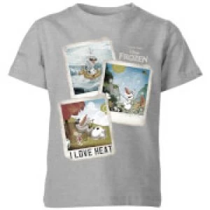 Image of Disney Frozen Olaf Polaroid Kids T-Shirt - Grey - 7-8 Years