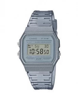 Image of Casio Casio Retro Grey Digital Dial Grey Jelly Strap Watch