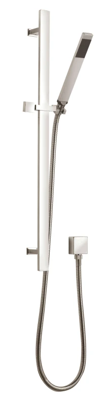 Image of Balterley Rectangular Slider Rail Kit with Outlet Elbow Chrome Silver