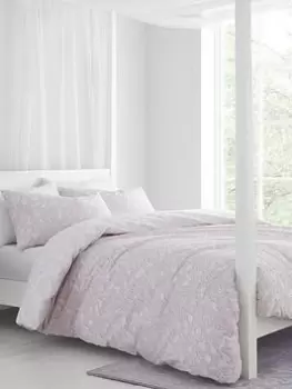 Image of Catherine Lansfield Floral Birds Duvet Cover Cotton Duvet Cover Set - Pink