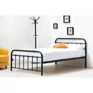 Image of Henley Black Victorian Style Metal Small Double Bed Frame 4ft - Black