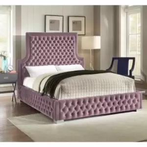 Image of Yanis Upholstered Beds - Plush Velvet, Single Size Frame, Pink - Pink