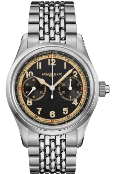 Image of Mont Blanc - Mont Blanc 1858 Monopusher Chronograph - Wrist Watch - Silver