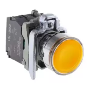 Image of XB4BW35M5, PB Illuminated 240VAC Yellow LED1NO/1NC