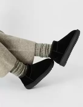 Image of Accessorize Womens Mini Suede Boots Black, Size: 39