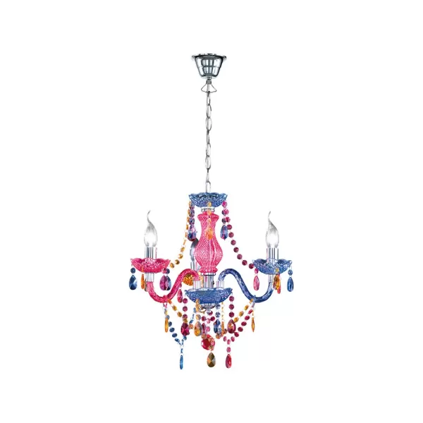 Image of Luster Young living 3 Light Multi Arm Chandelier Chrome