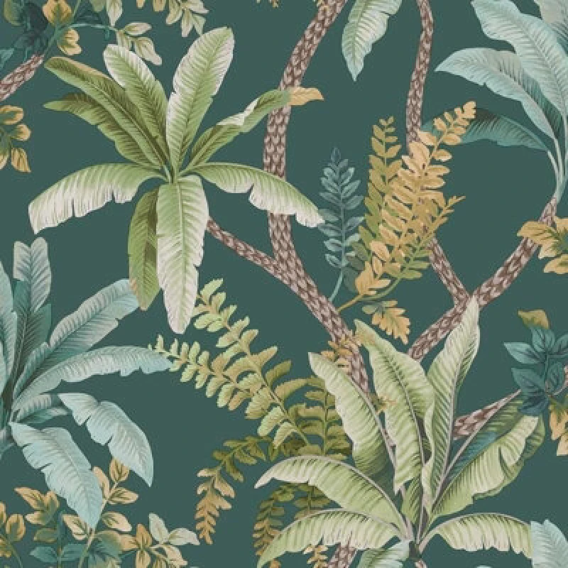 Image of HOLDEN DECOR Holden Decor - Trailing Palm Green Wallpaper Tropical Botanical Feature Wall WL-13801