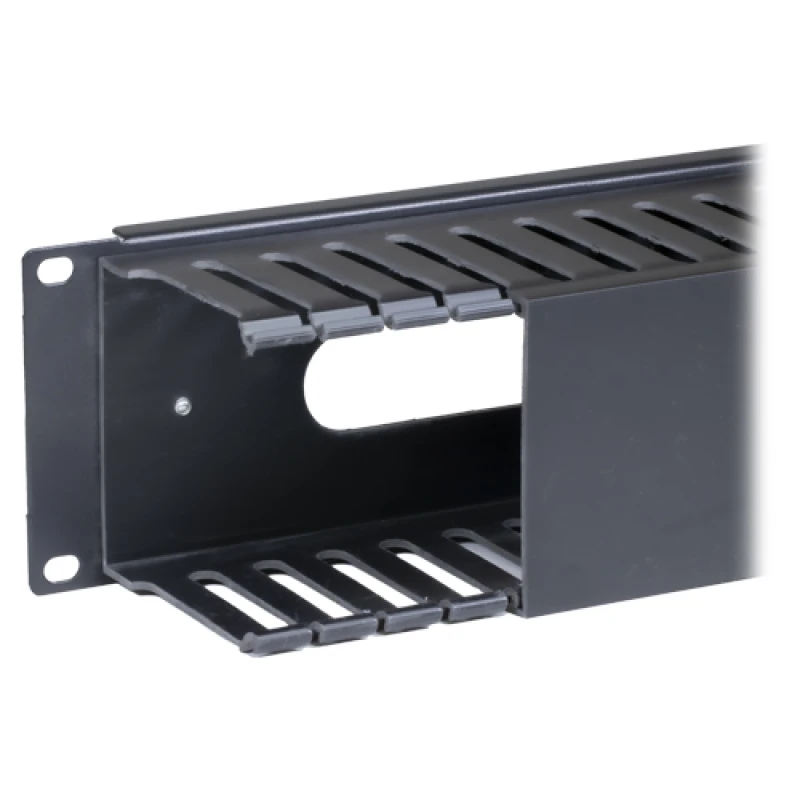 Image of Cablenet 2u Cable Dump Panel Plastic with Pass Through Black