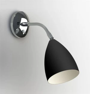 Image of Adjustable 1 Light Indoor Wall Light Matt Black, E27