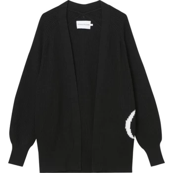 Image of Calvin Klein Jeans Logo Cardigan - CK BLACK