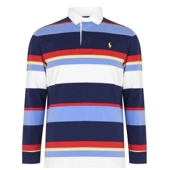 Image of Polo Ralph Lauren Stripe Rugby Polo - Newport Navy