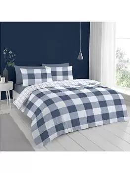 Image of Cloudsoft Bold Reversible Duvet Cover Set In Blue